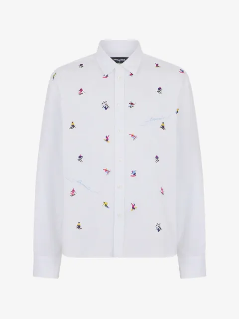 DSQUARED2 滑雪者刺绣棉衬衫
