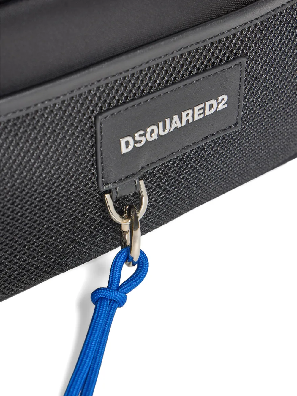 DSQUARED2 Make-up tas met logoplakkaat en mesh vlak Zwart