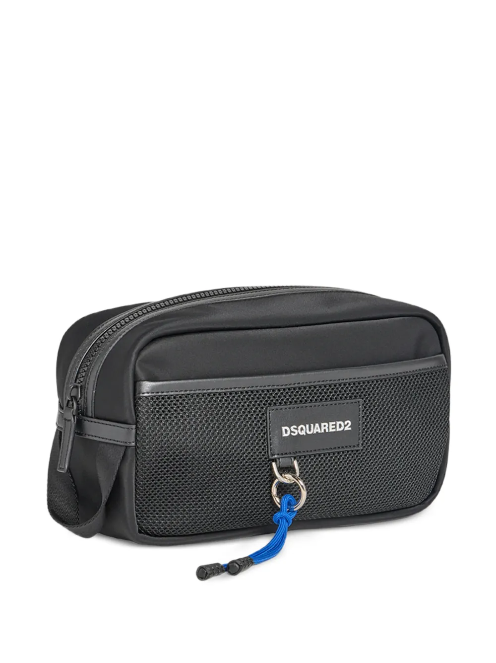 DSQUARED2 Make-up tas met logoplakkaat en mesh vlak Zwart