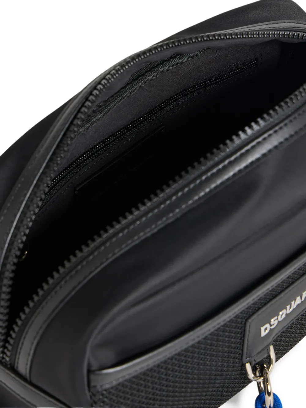 DSQUARED2 Make-up tas met logoplakkaat en mesh vlak Zwart