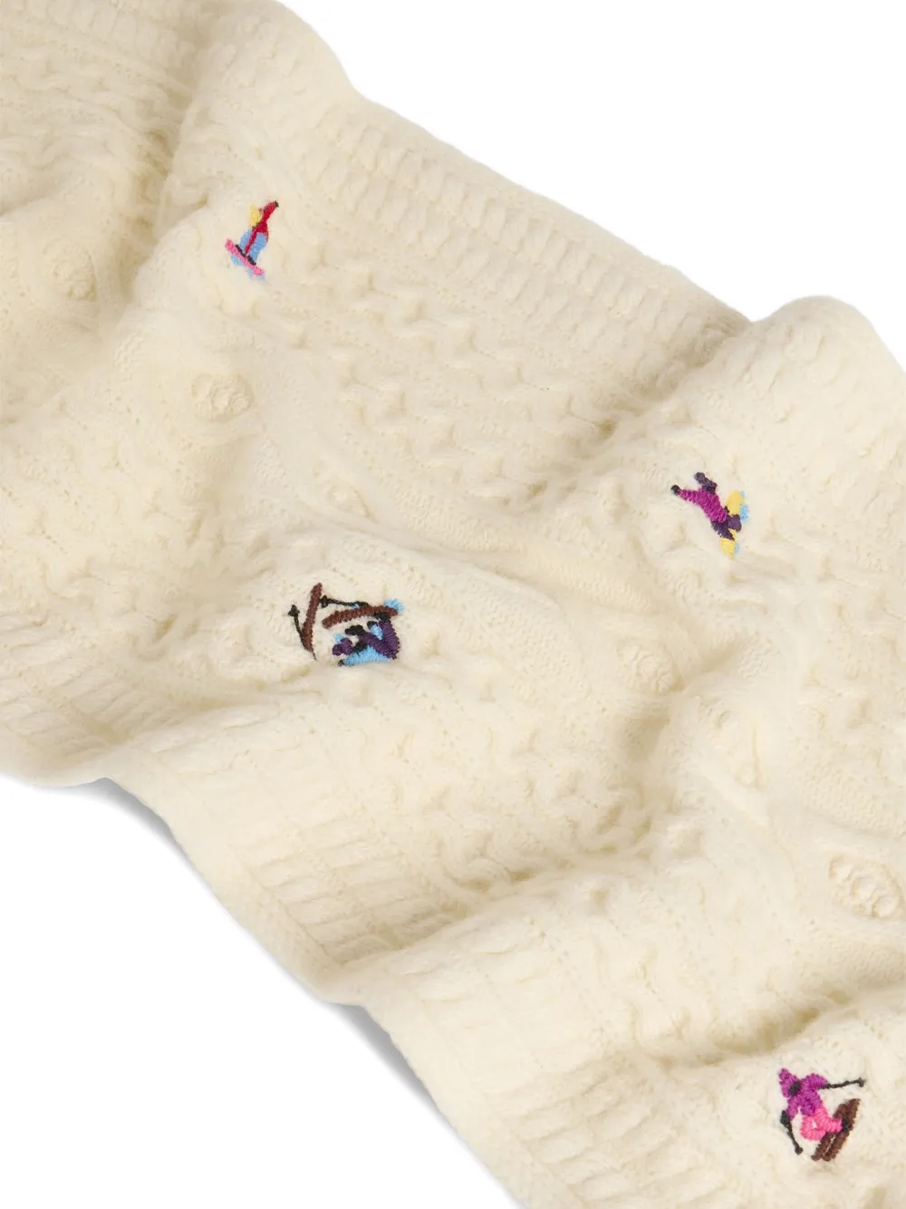 DSQUARED2 Après Ski wollen sjaal met geborduurd detail Beige