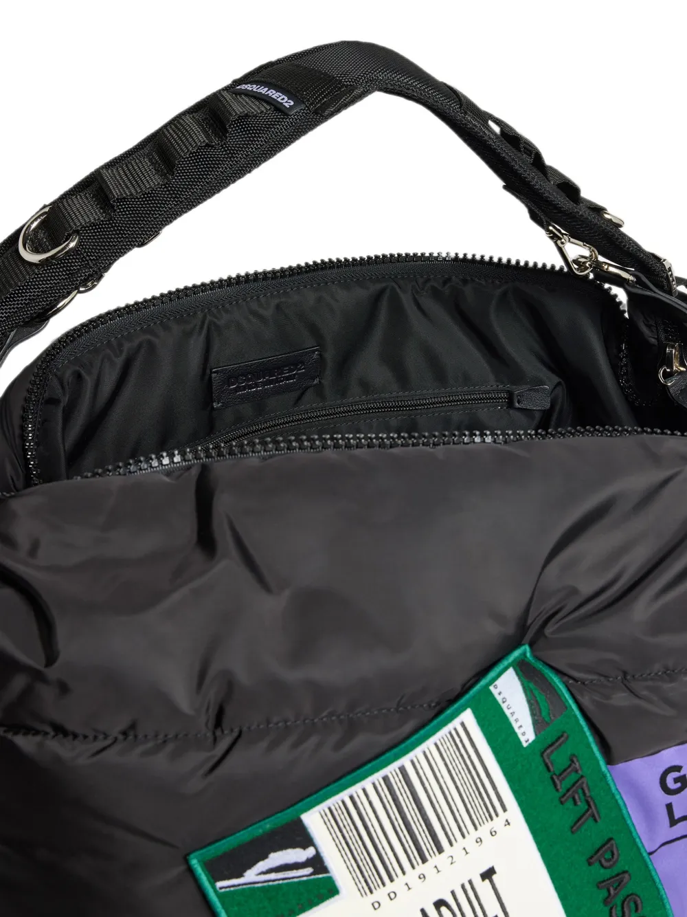DSQUARED2 Gewatteerde schoudertas met logopatch Zwart