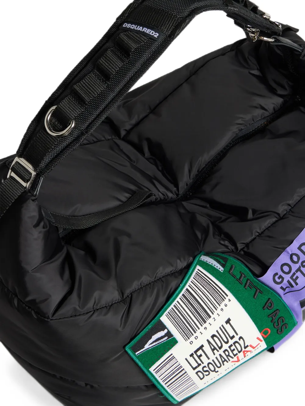 DSQUARED2 Gewatteerde schoudertas met logopatch Zwart