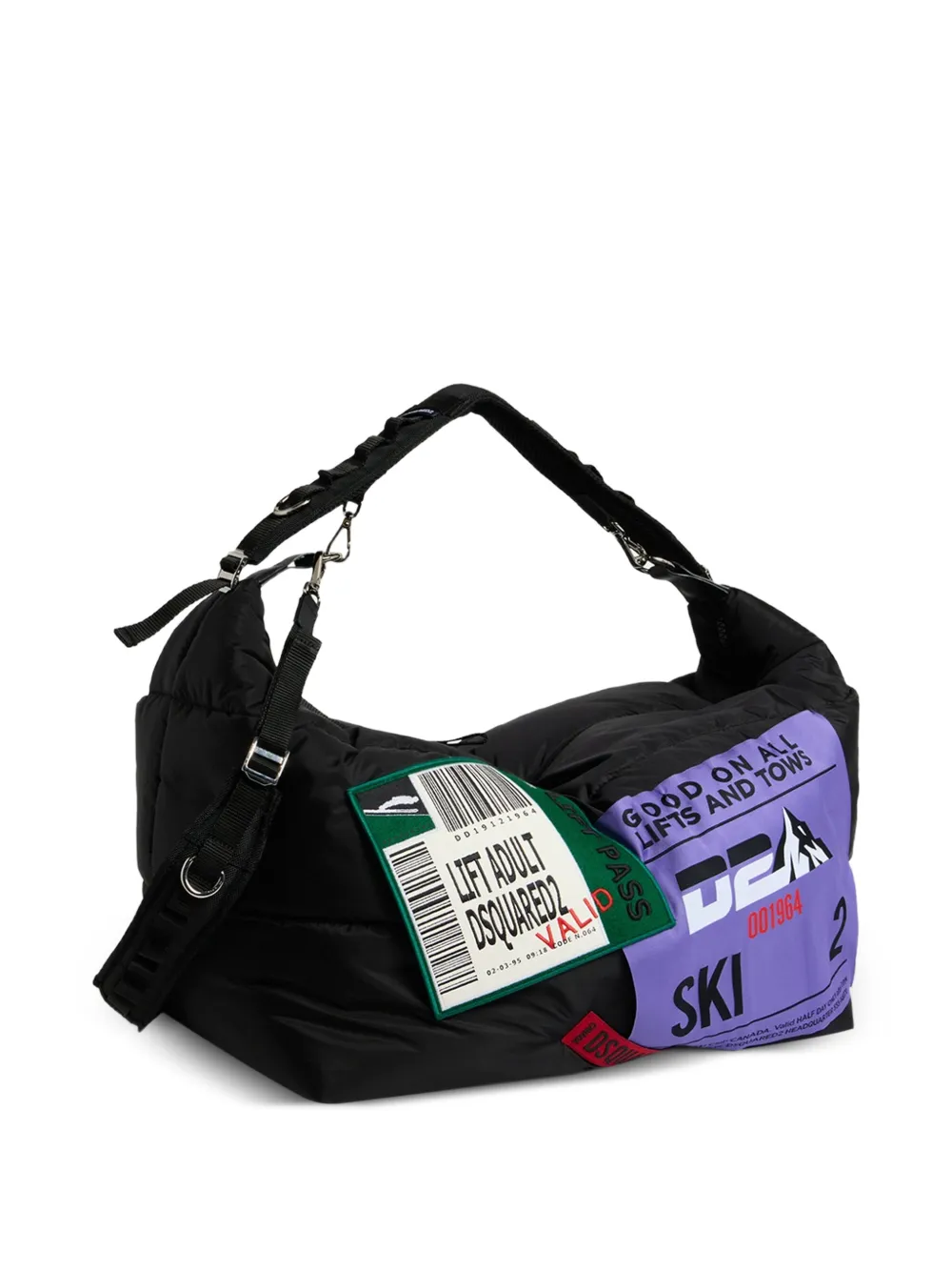 DSQUARED2 Gewatteerde schoudertas met logopatch Zwart