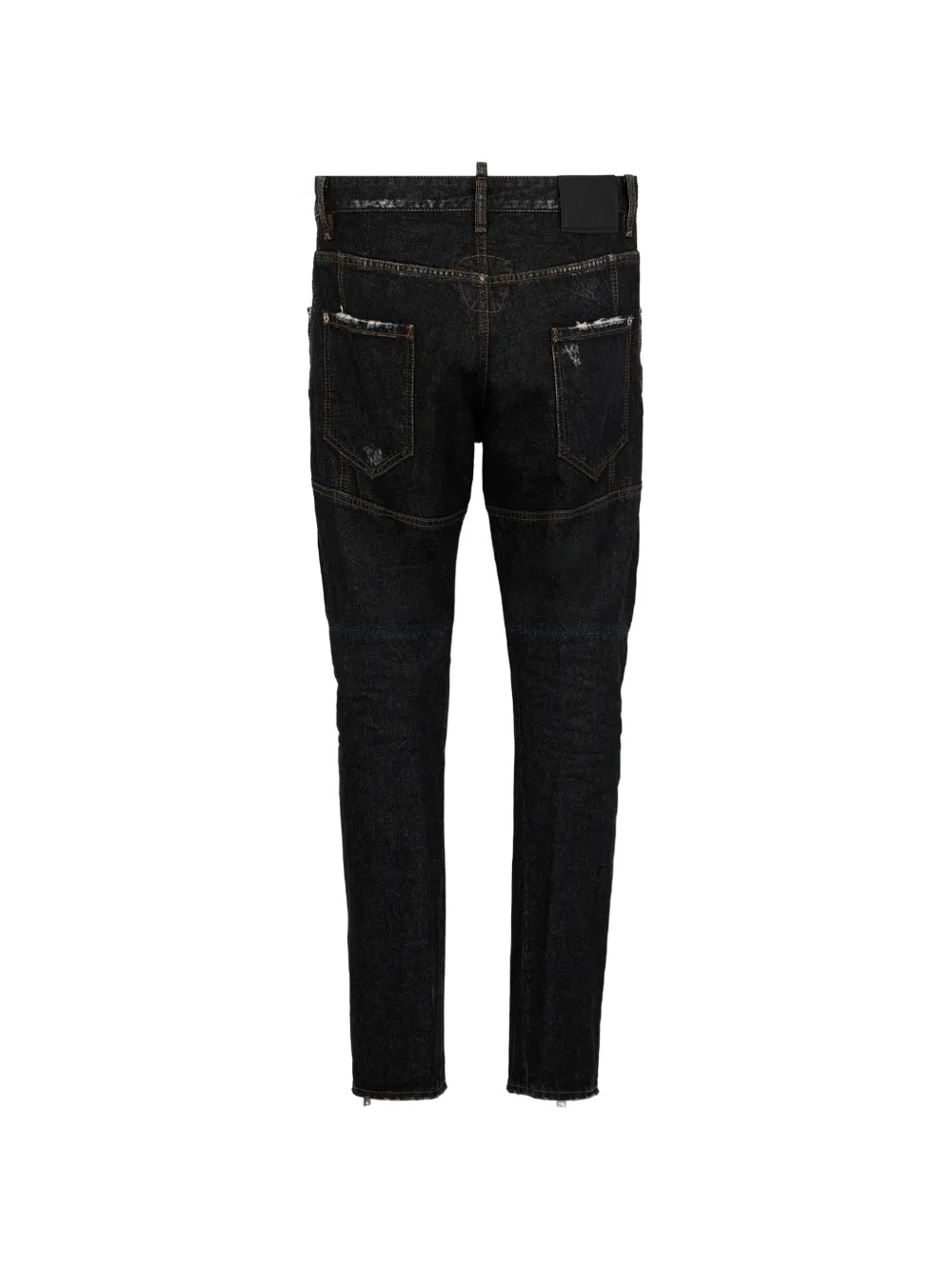 DSQUARED2 Bikerjeans met rits Zwart