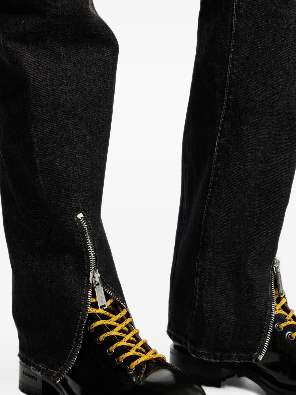 DSQUARED2 Bikerjeans met rits Zwart