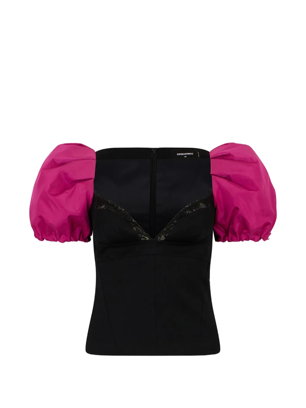 DSQUARED2 Top con maniche a palloncino - Nero
