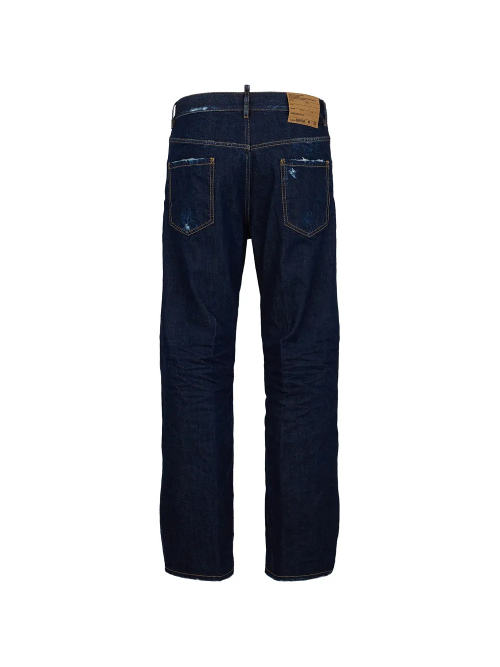 DSQUARED2 Gerafelde jeans met logo-label Blauw