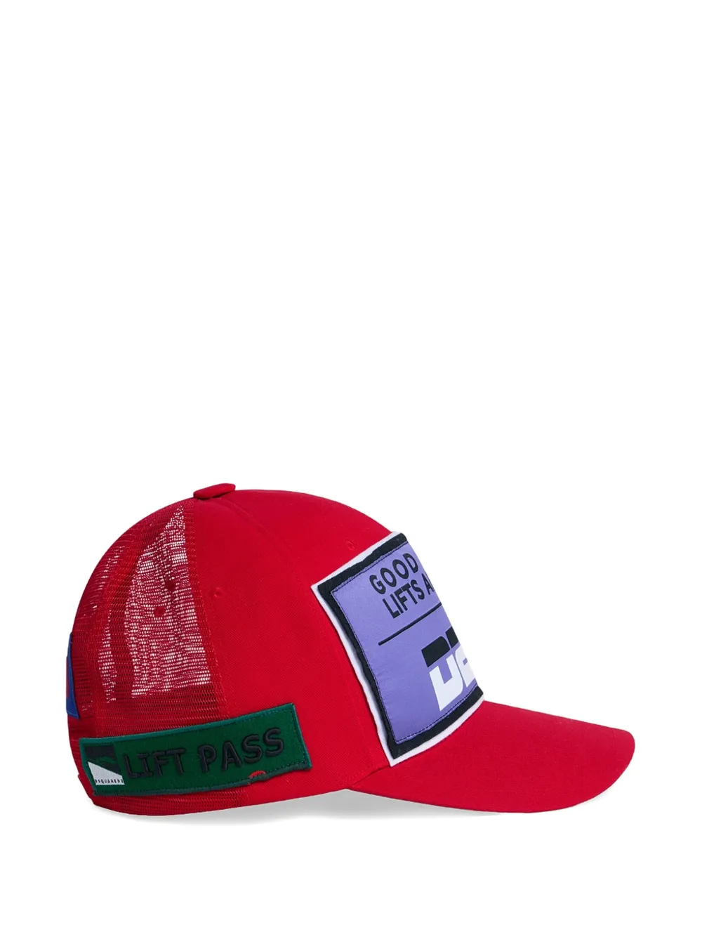 DSQUARED2 Honkbalpet verfraaid met patch Rood