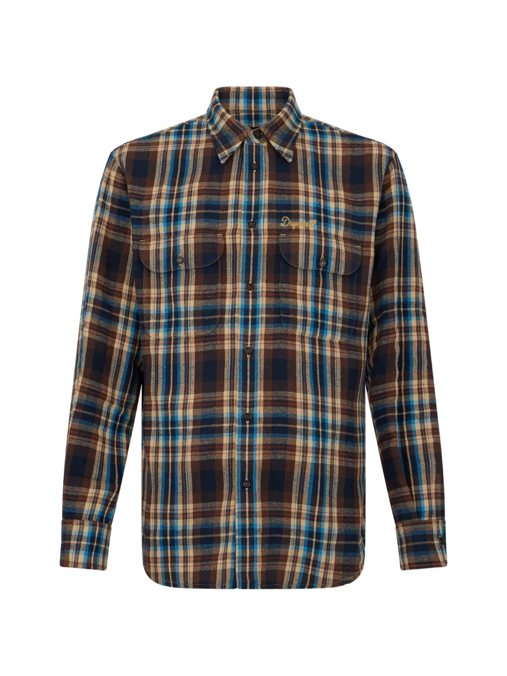 DSQUARED2 Canadian button-down geruit overhemd Bruin