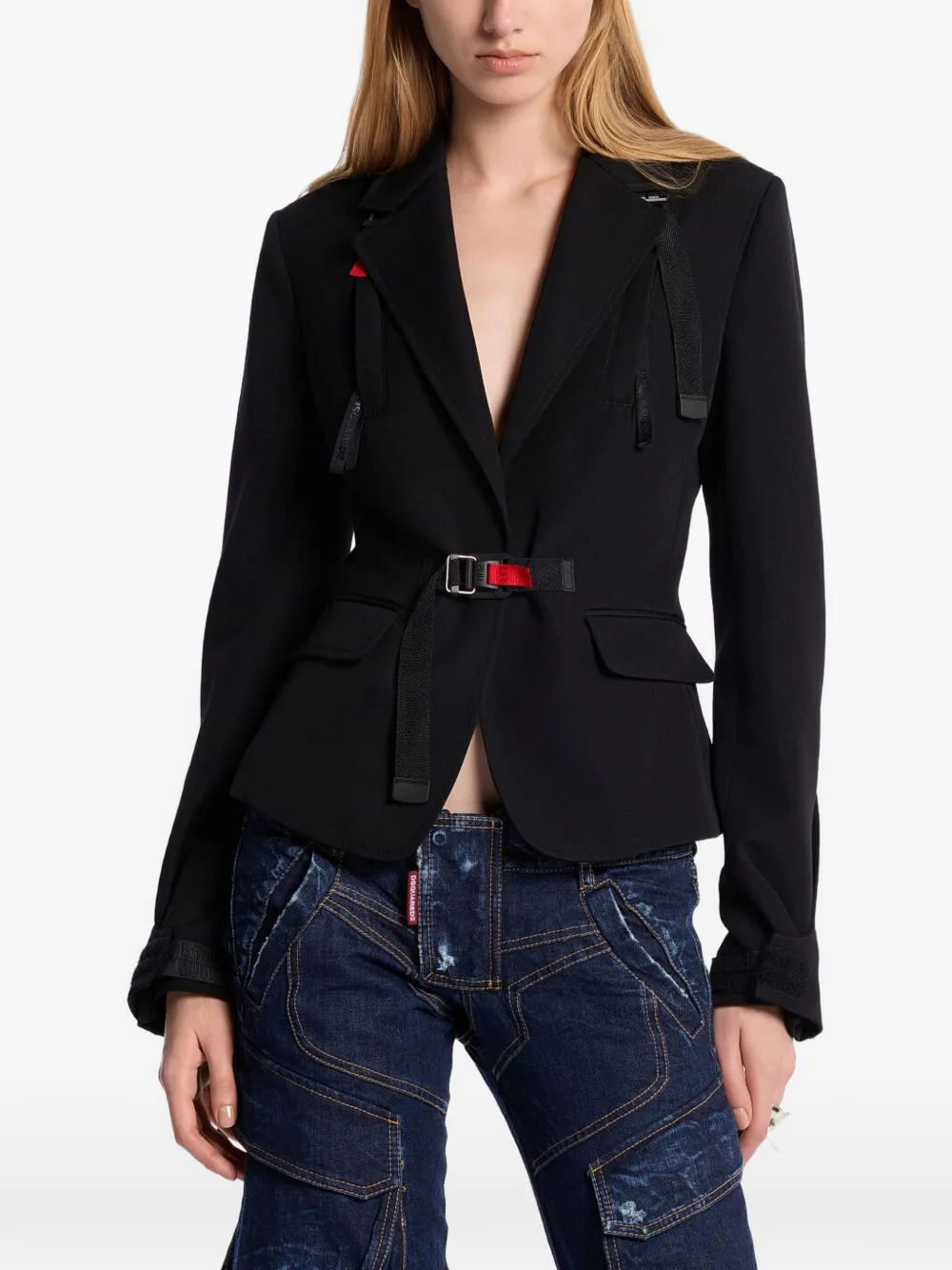 DSQUARED2 Snow-Tech blazer met gespsluiting Zwart