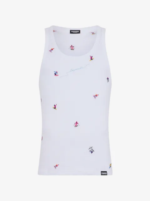 DSQUARED2 embroidered ribbed tank top