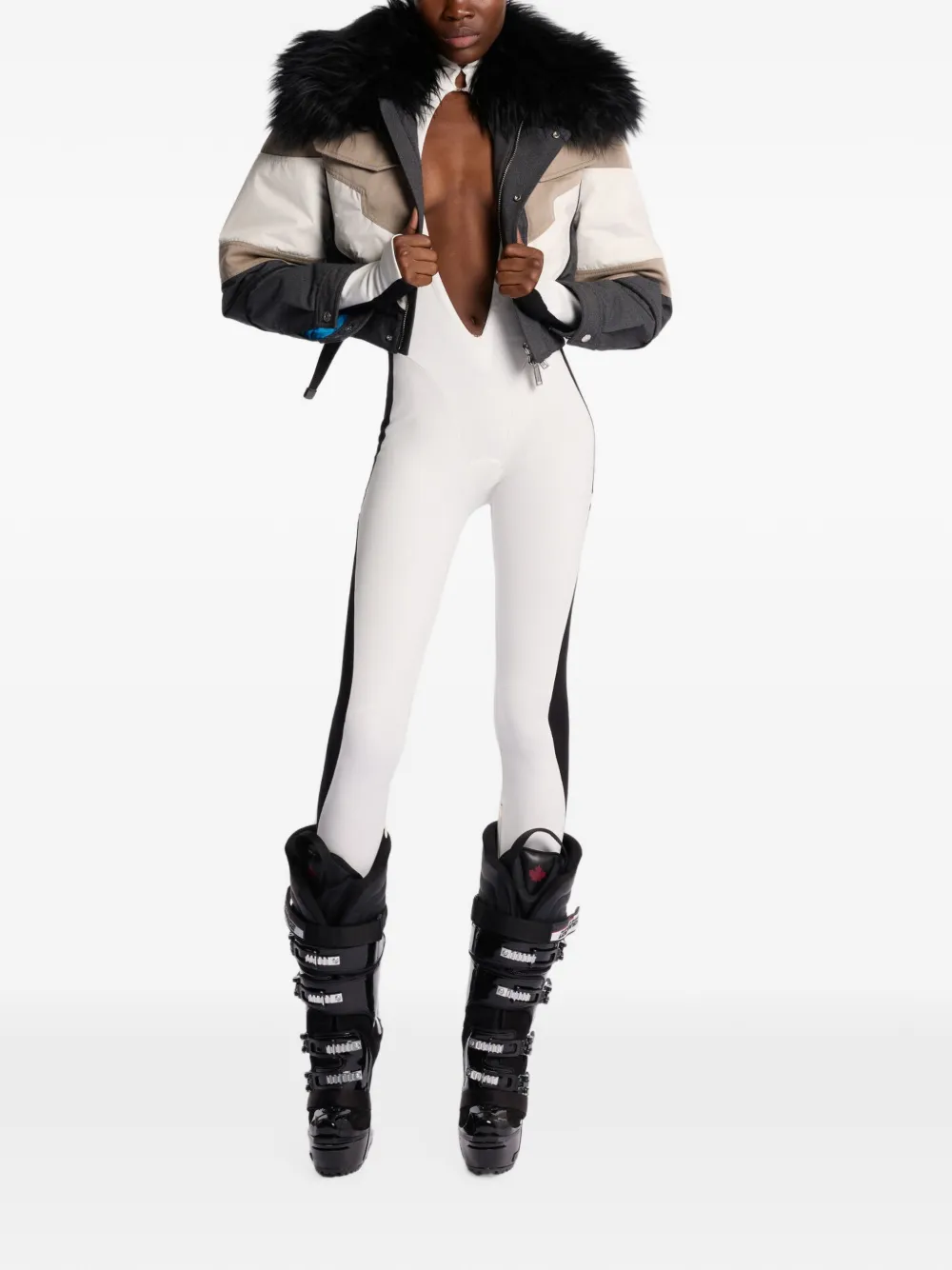 DSQUARED2 Ski-jack met colourblocking Grijs