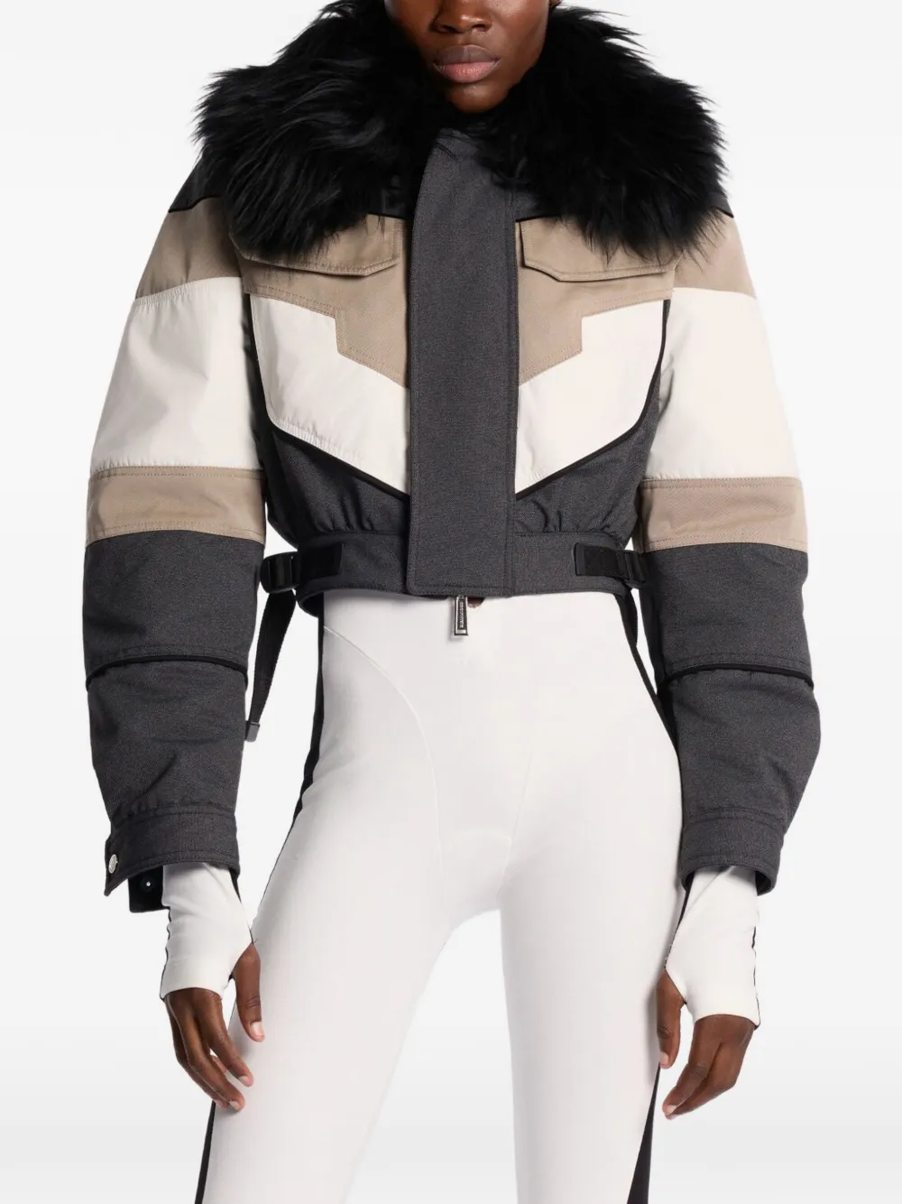 DSQUARED2 Ski-jack met colourblocking Grijs