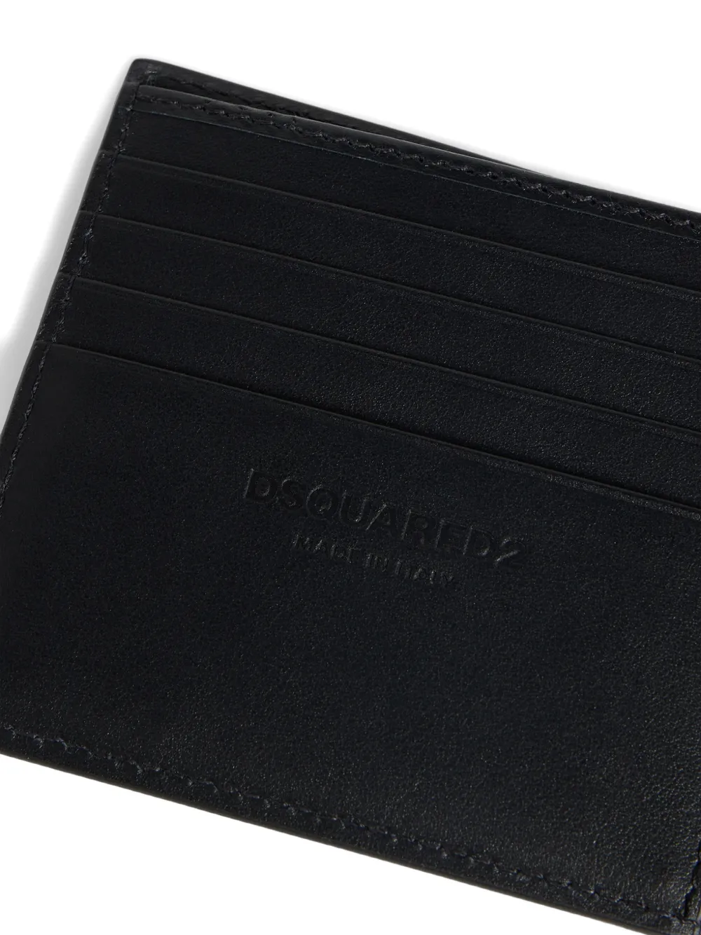 DSQUARED2 Leren portemonnee met logoplakkaat Zwart