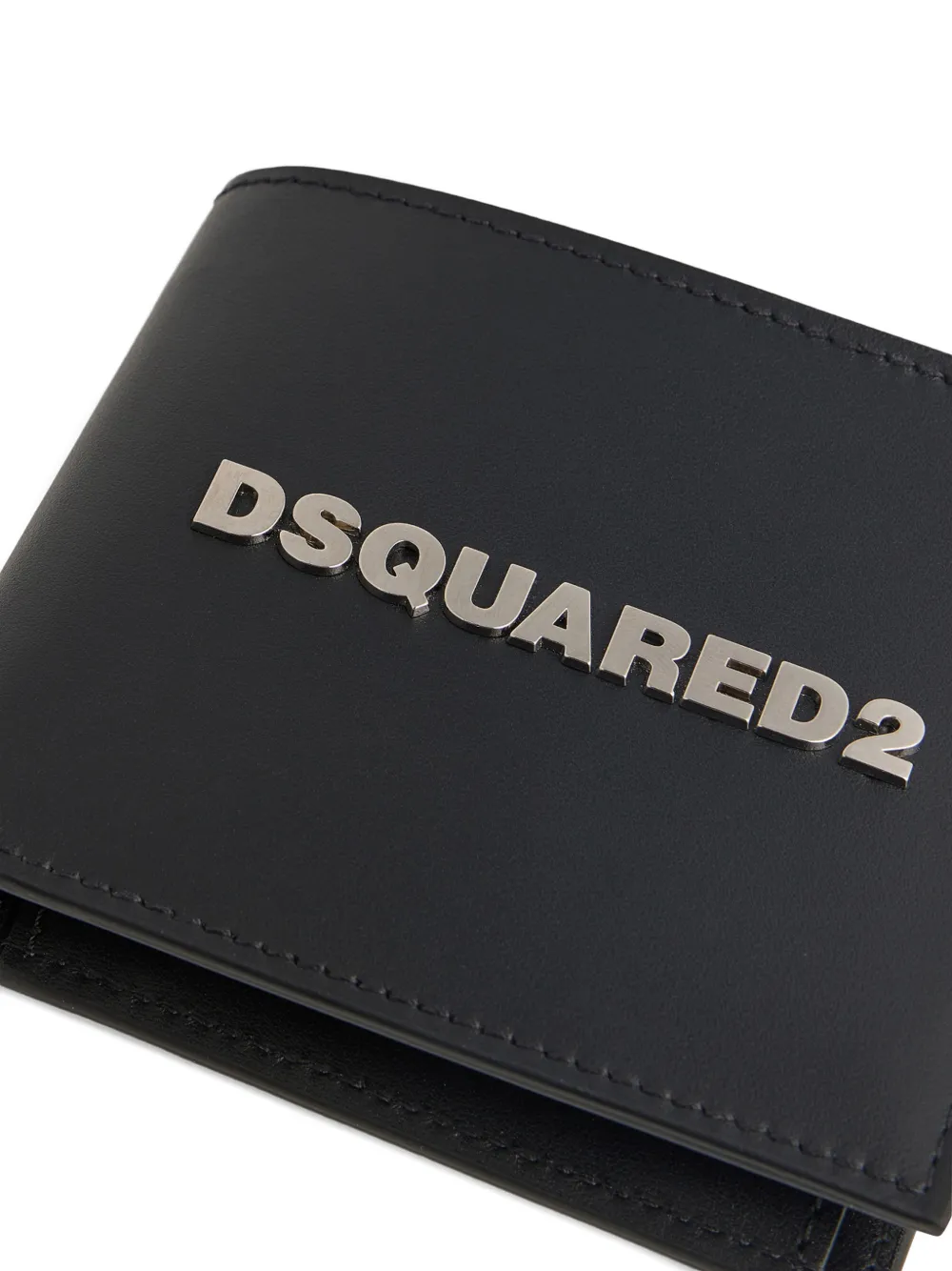 DSQUARED2 Leren portemonnee met logoplakkaat Zwart