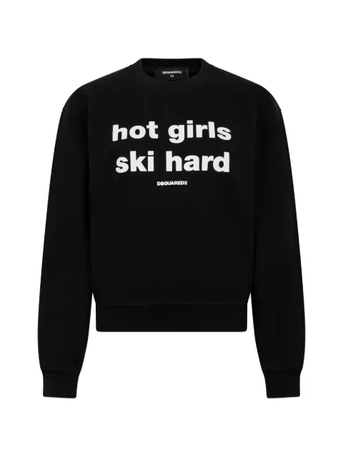 DSQUARED2 upside-down logo slogan-print sweater
