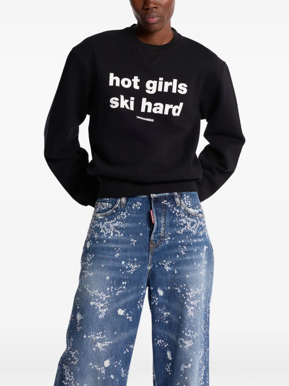 DSQUARED2 Trui met omgekeerde logoprint Zwart