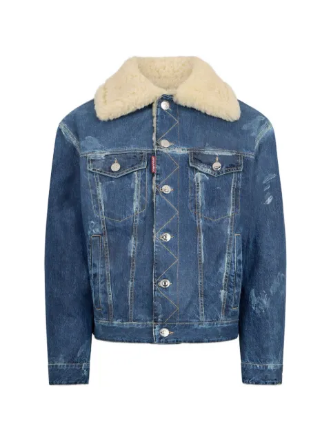 DSQUARED2 frosted shearling jean jacket