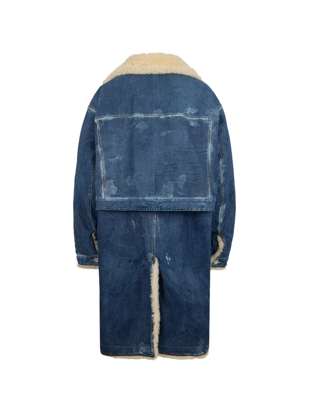 DSQUARED2 Gelaagde parka met lammy afwerking Blauw
