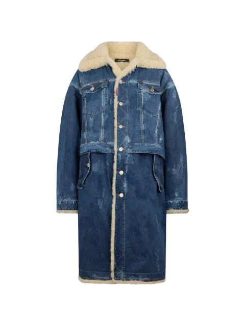 DSQUARED2 shearling-trimmed layered parka