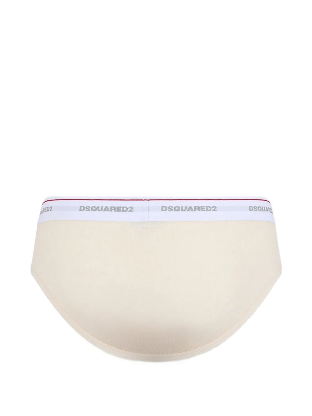 DSQUARED2 Geribbelde slip met logoband Beige