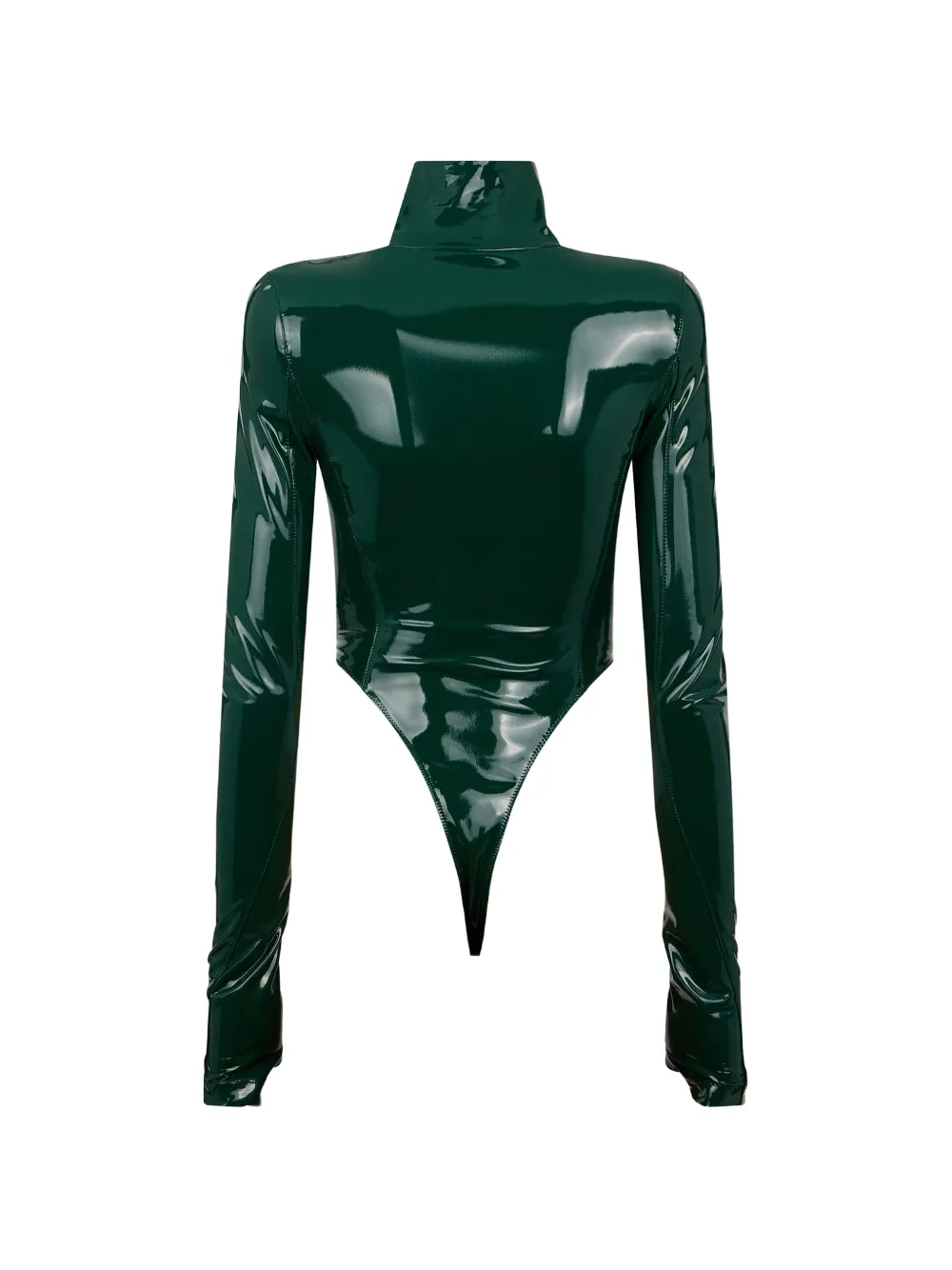 DSQUARED2 Glanzende body met rits Groen
