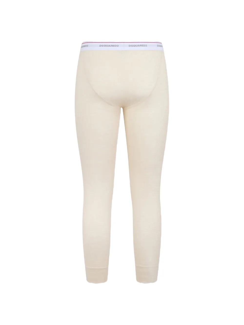 DSQUARED2 Geribbelde legging met logoband Beige
