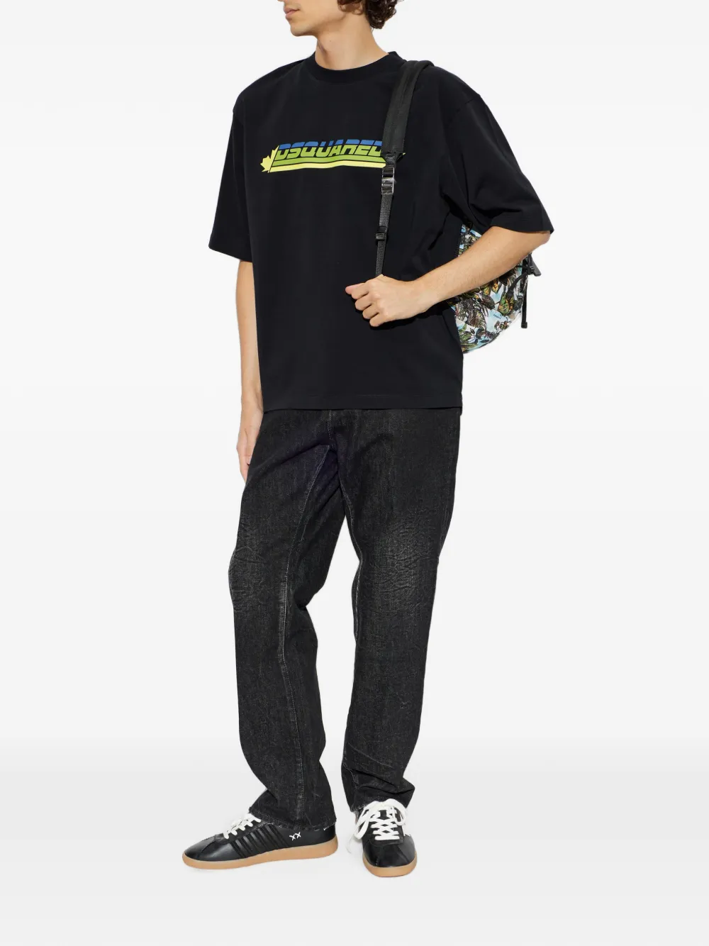 DSQUARED2 Ruimvallend T-shirt met logo-print Zwart