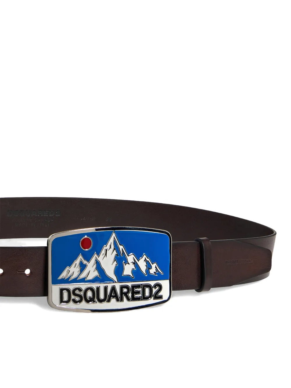 DSQUARED2 Leren riem met logoplakkaat Bruin