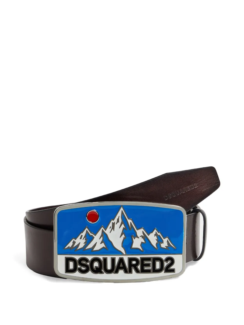 DSQUARED2 Leren riem met logoplakkaat Bruin