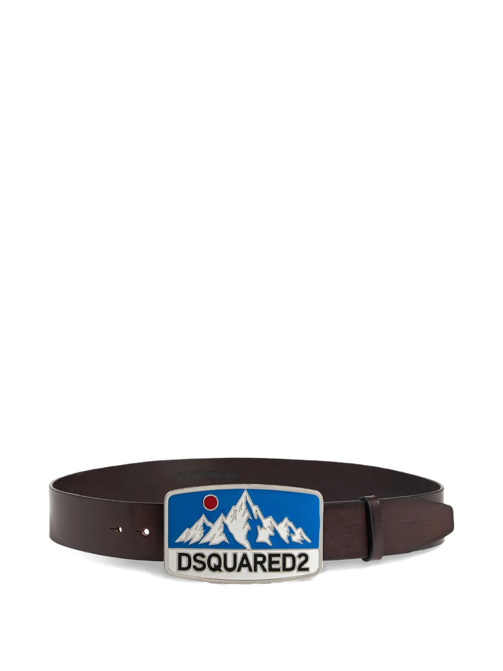 Dsquared2 Logo-plaque Leather Belt In Brown