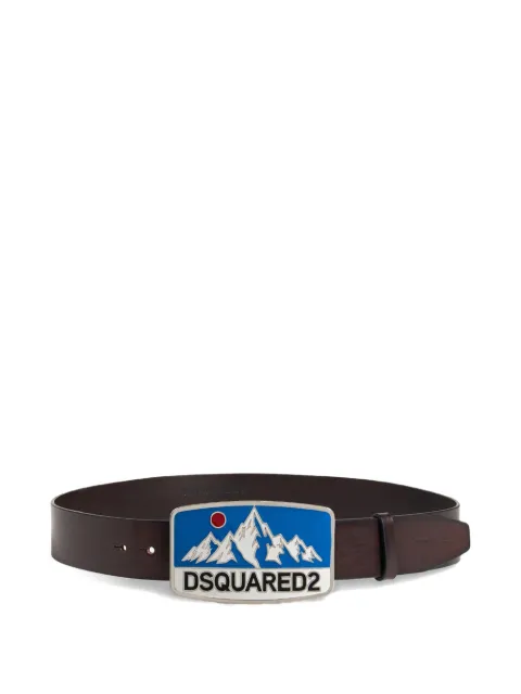 DSQUARED2 logo-plaque leather belt