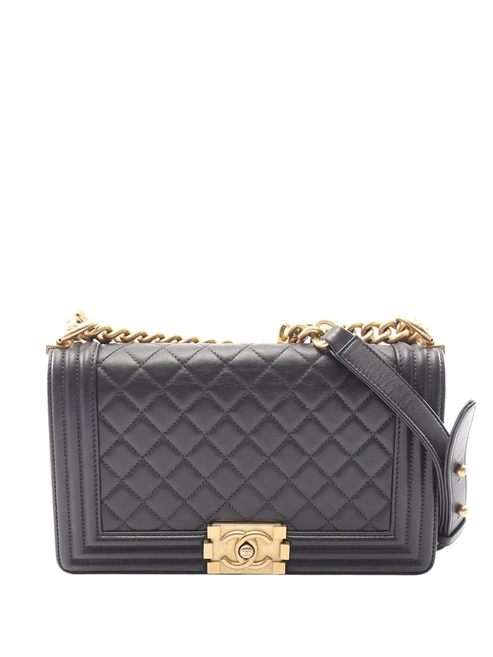 CHANEL Pre-Owned 2019 Old Medium Quilted Lambskin Boy Flap crossbody bag - Grigio