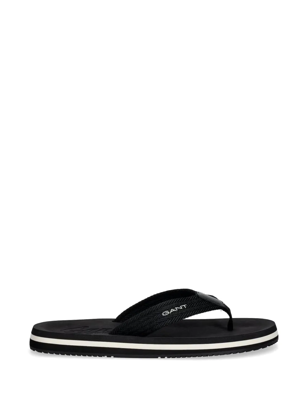 Gant Logo-print Flip-flops In Black