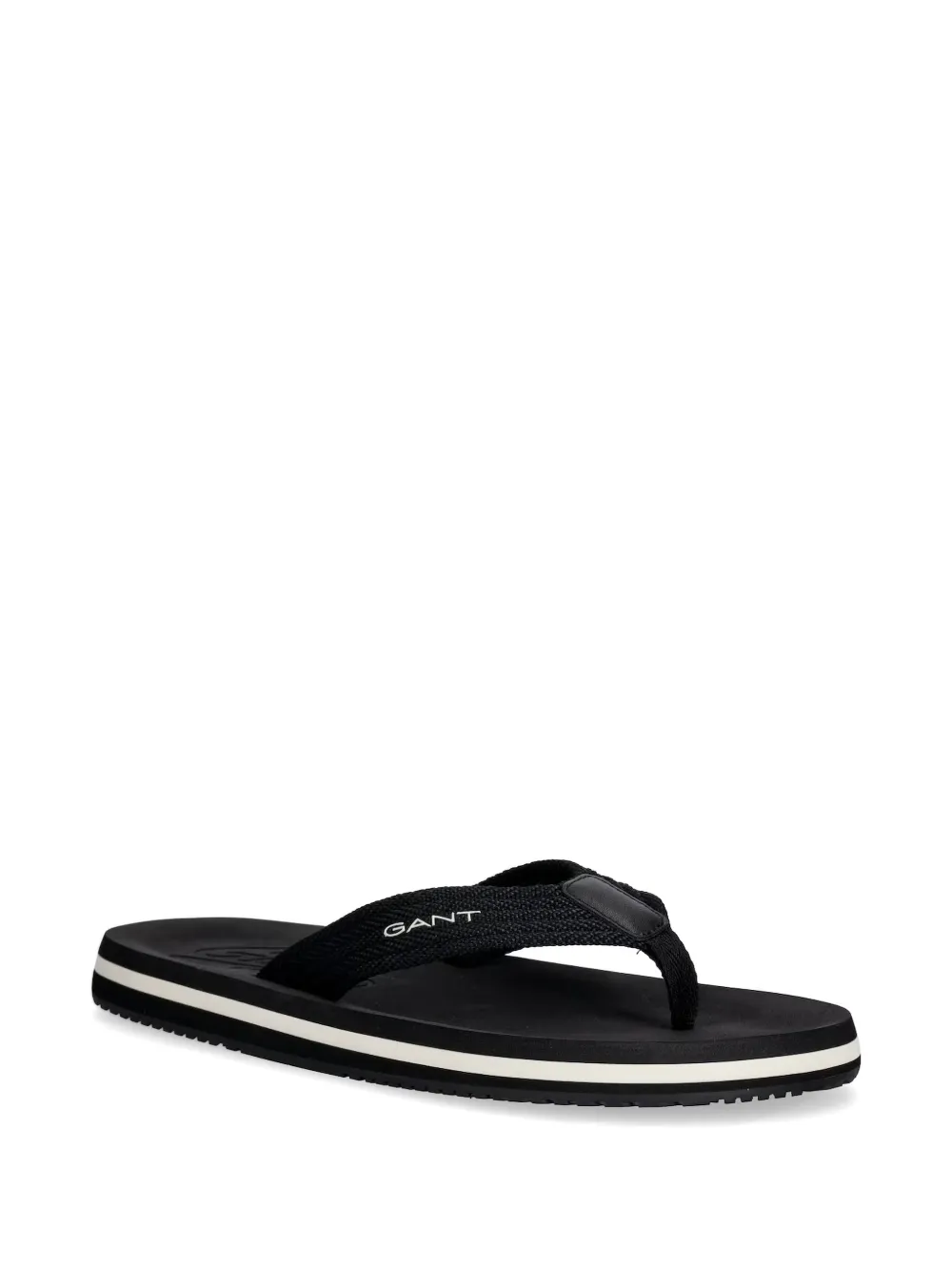 Gant logo-print flip-flops Zwart