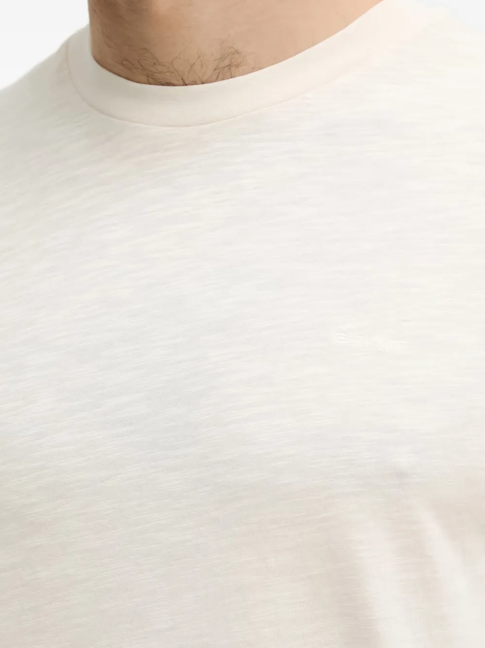 Gant T-shirt met geborduurd logo en slub-textuur Beige