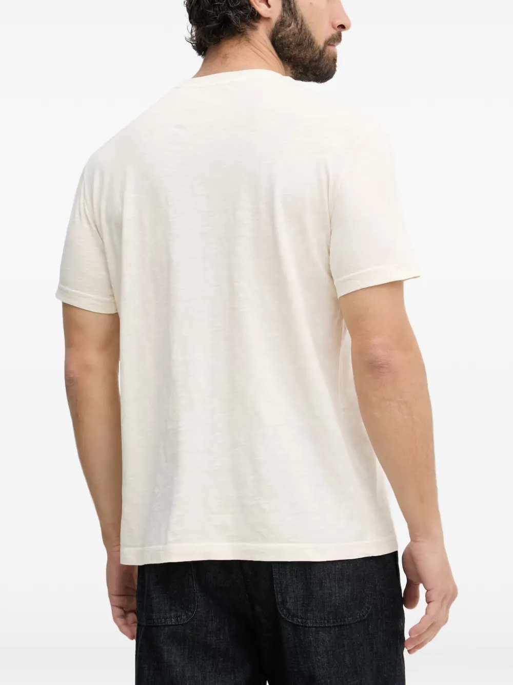 Gant T-shirt met geborduurd logo en slub-textuur Beige