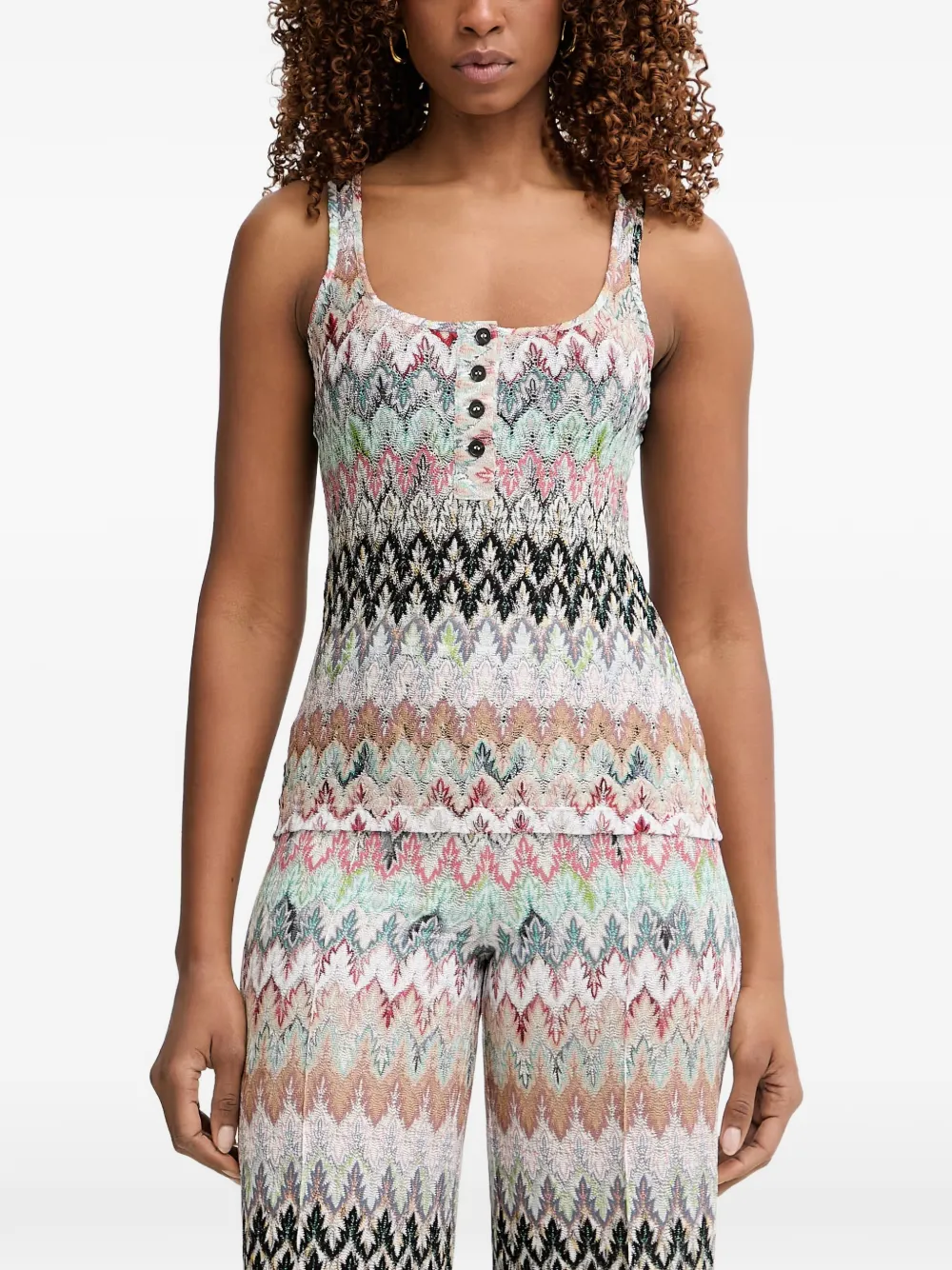 Missoni Zigzag-knit Sleeveless Top In 뉴트럴
