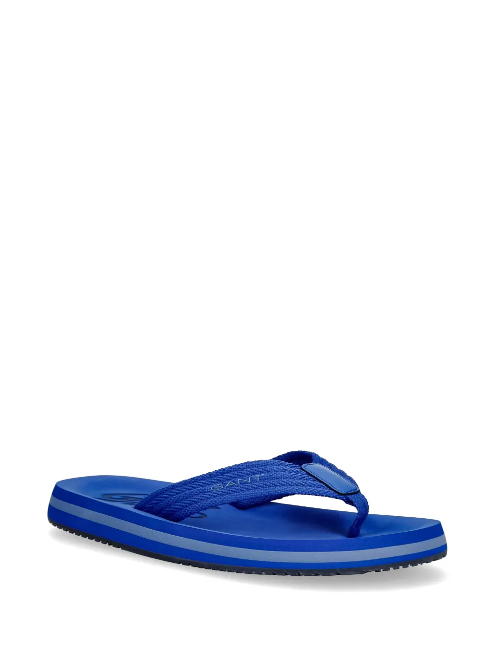 Gant logo-print braided flip-flops Blauw
