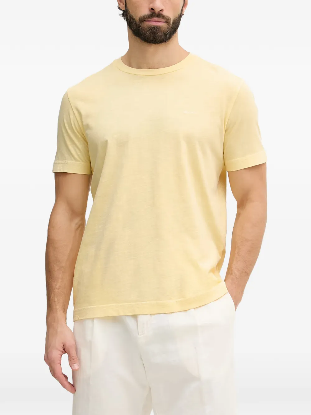 Gant logo-embroidered T-shirt - Giallo