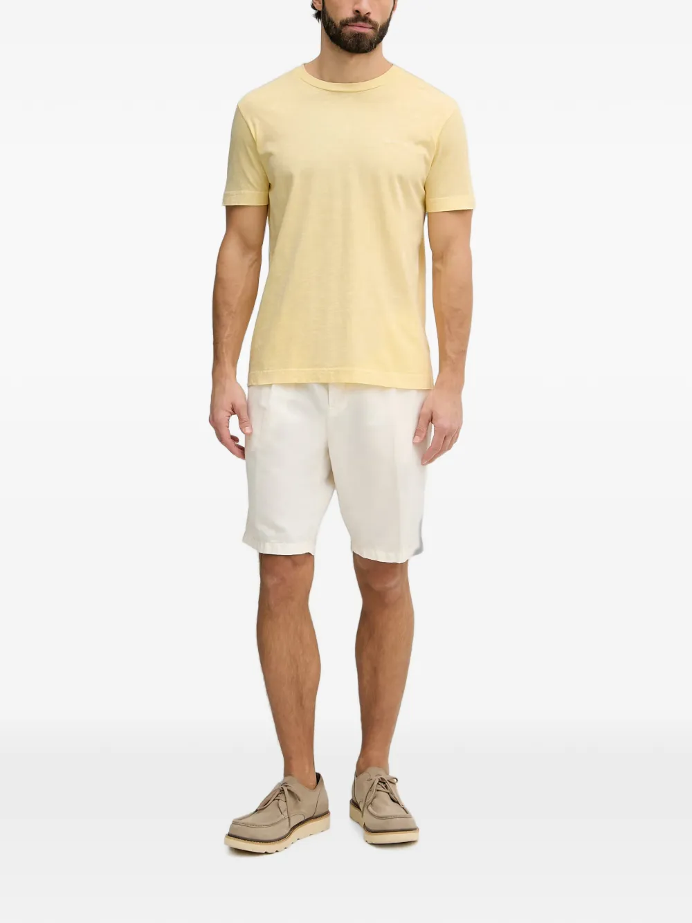 Gant T-shirt met geborduurd logo Geel