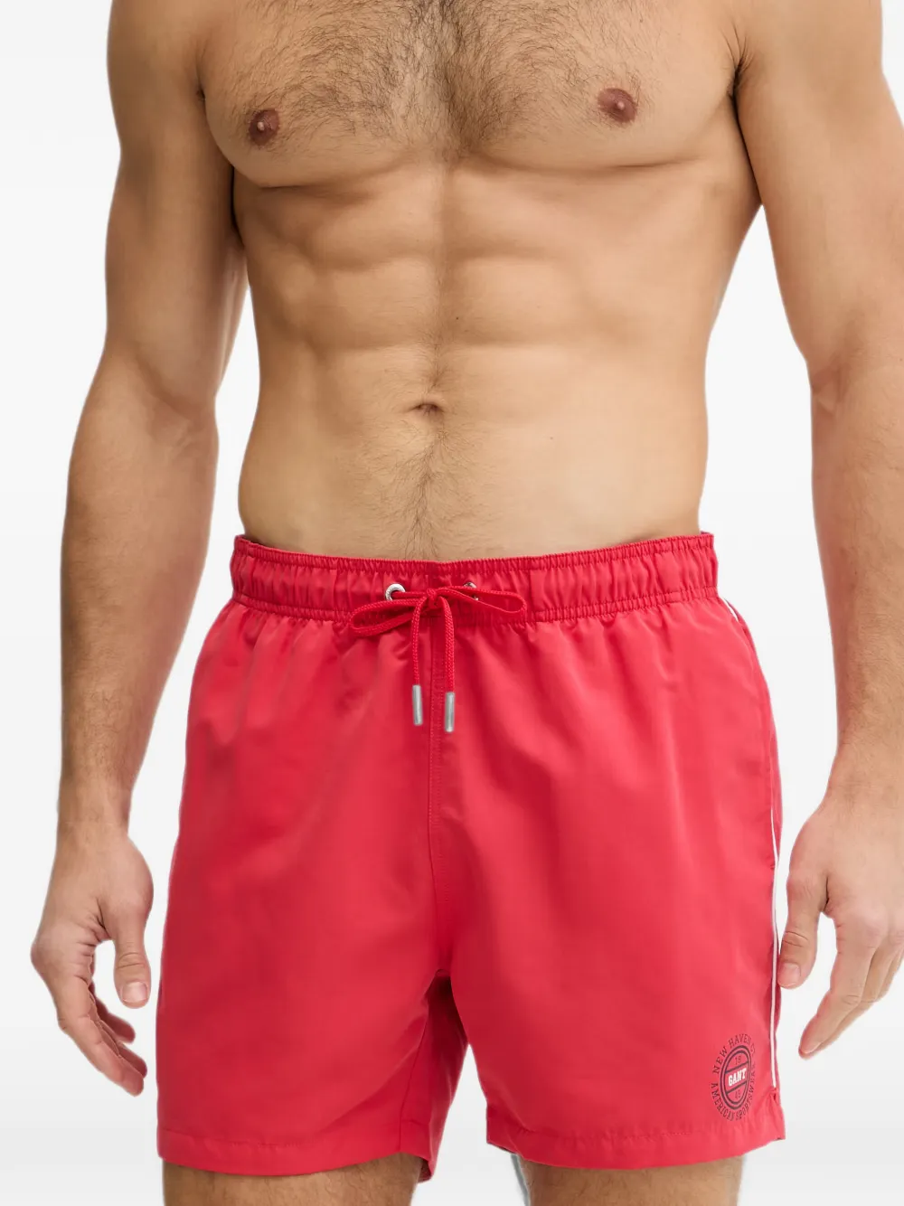 Gant Zwembroek met logoprint en trekkoord Rood