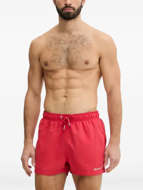 Gant logo-print drawstring swim shorts