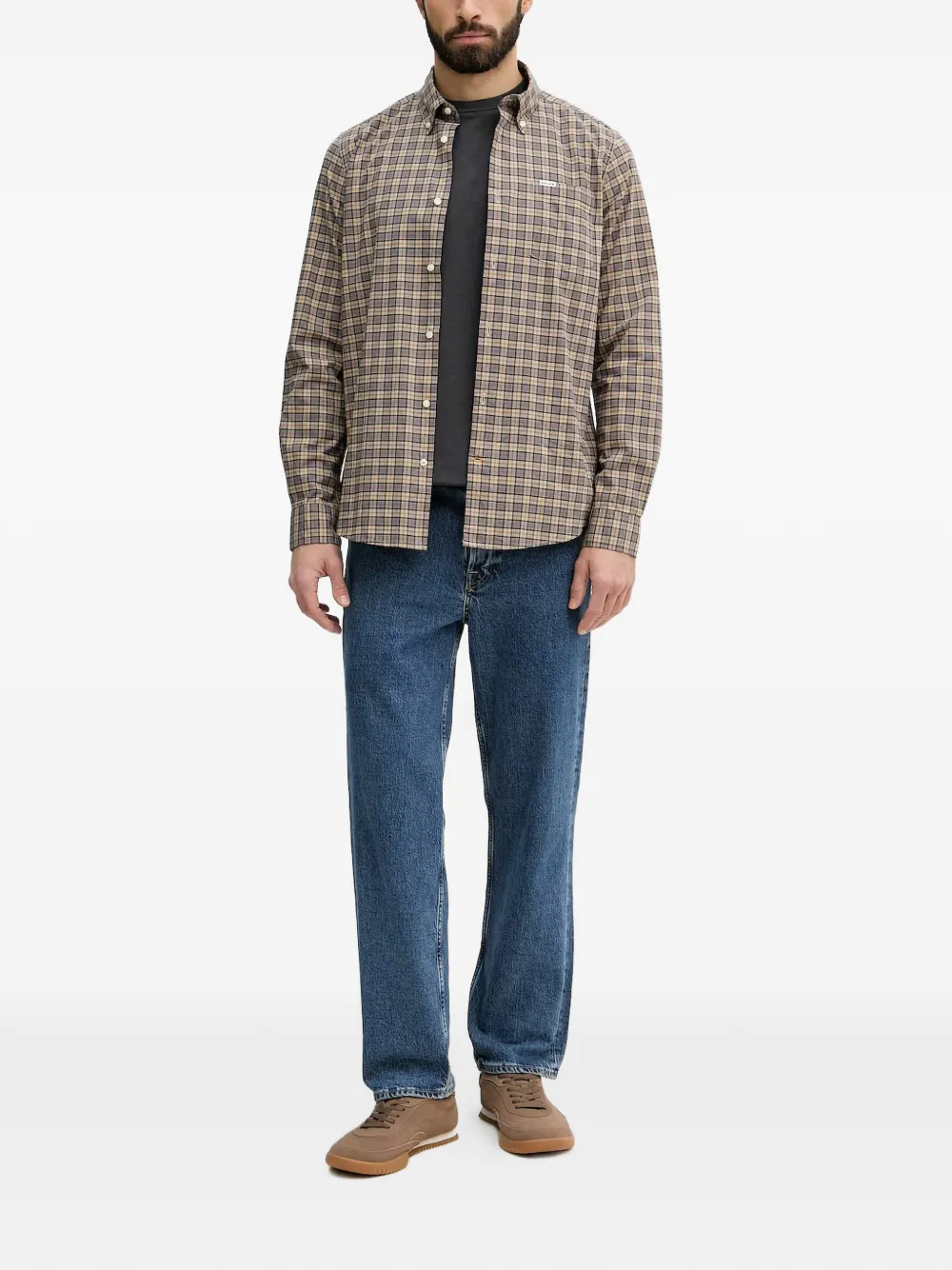 Gant T-shirt met geborduurd logo Zwart