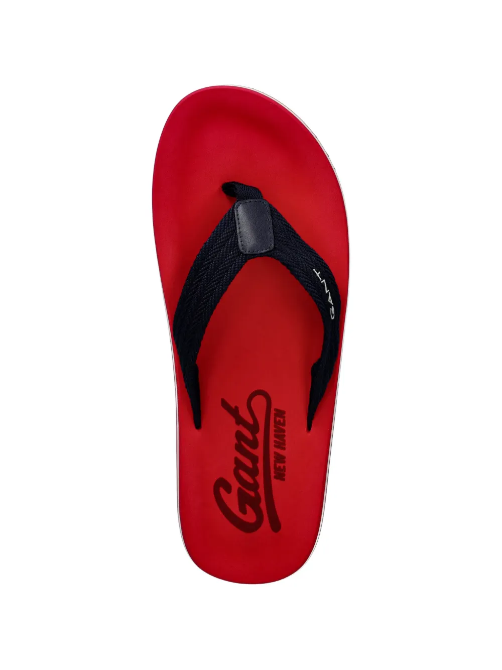 Gant logo-print striped flip-flops Rood