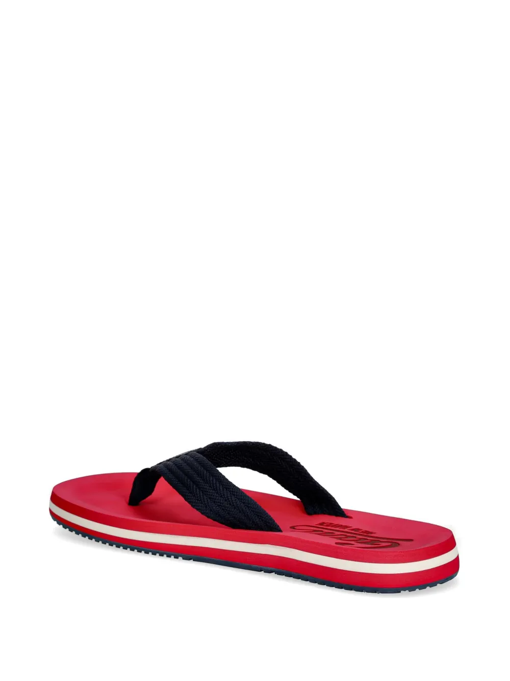Gant logo-print striped flip-flops Rood