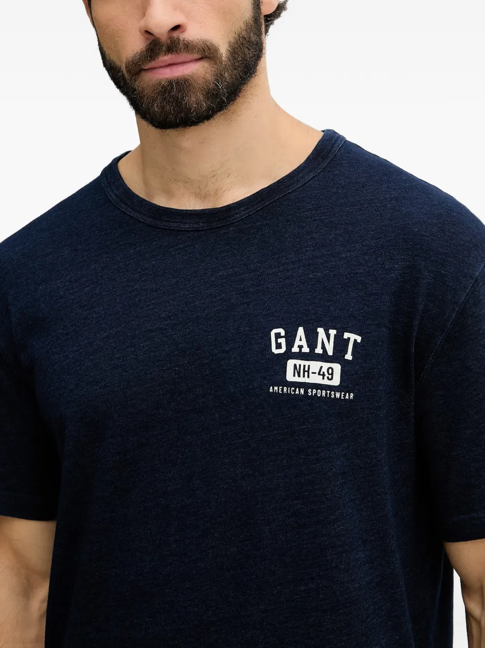 Gant T-shirt met logoprint Blauw