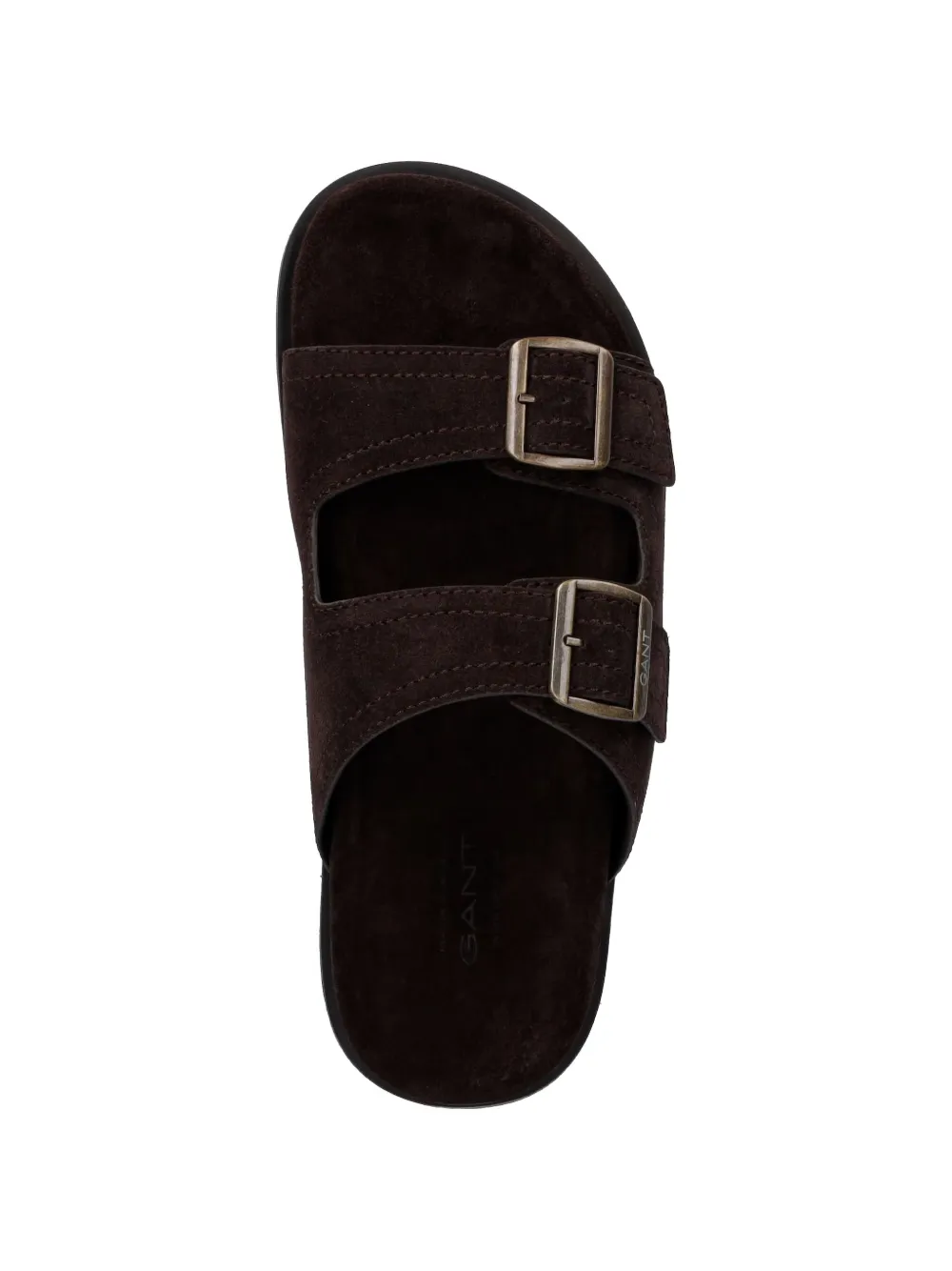 Gant buckle-fastening suede slides Bruin
