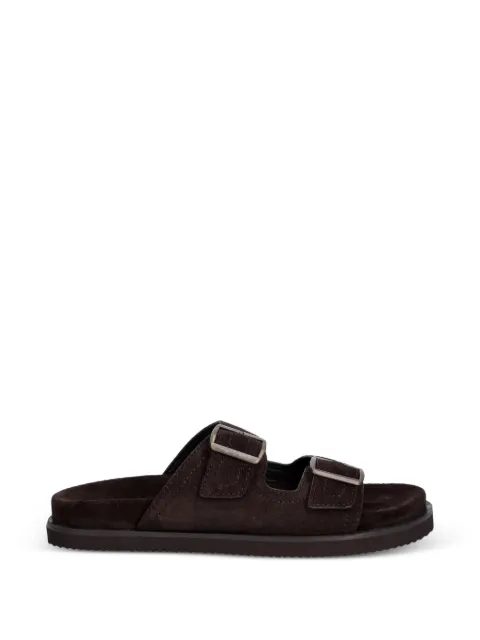 Gant buckle-fastening suede slides